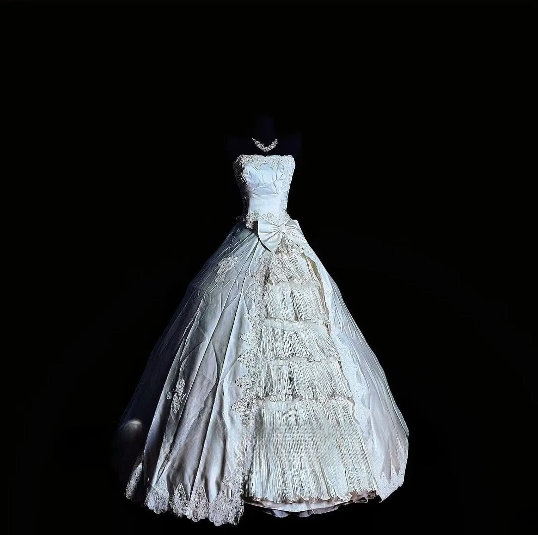 Cute Ball Gown Strapless Silver Long Quinceañera Dress Moda 2000 15 Quinceanera Dresses Ideas Sweet 16 Outfit RB7114