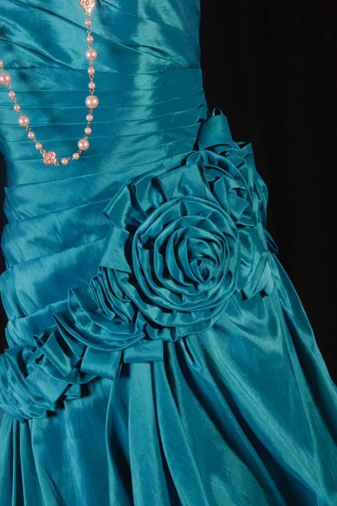 Robes de bal vintage pour femmes, robes de cocktail bustier à fleurs froncées, robes longues bleues pour dîner de remise de diplômes, robes de bal de fin d'année AS134