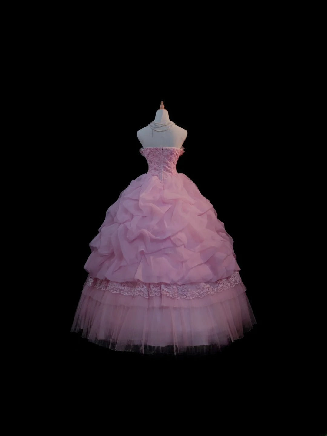 Niedliches Ballkleid, trägerlos, pink, Pailletten, Tüll, lang, ärmellos, Sweet 16 Kleider, Seventeen Quince Kleid RB3583