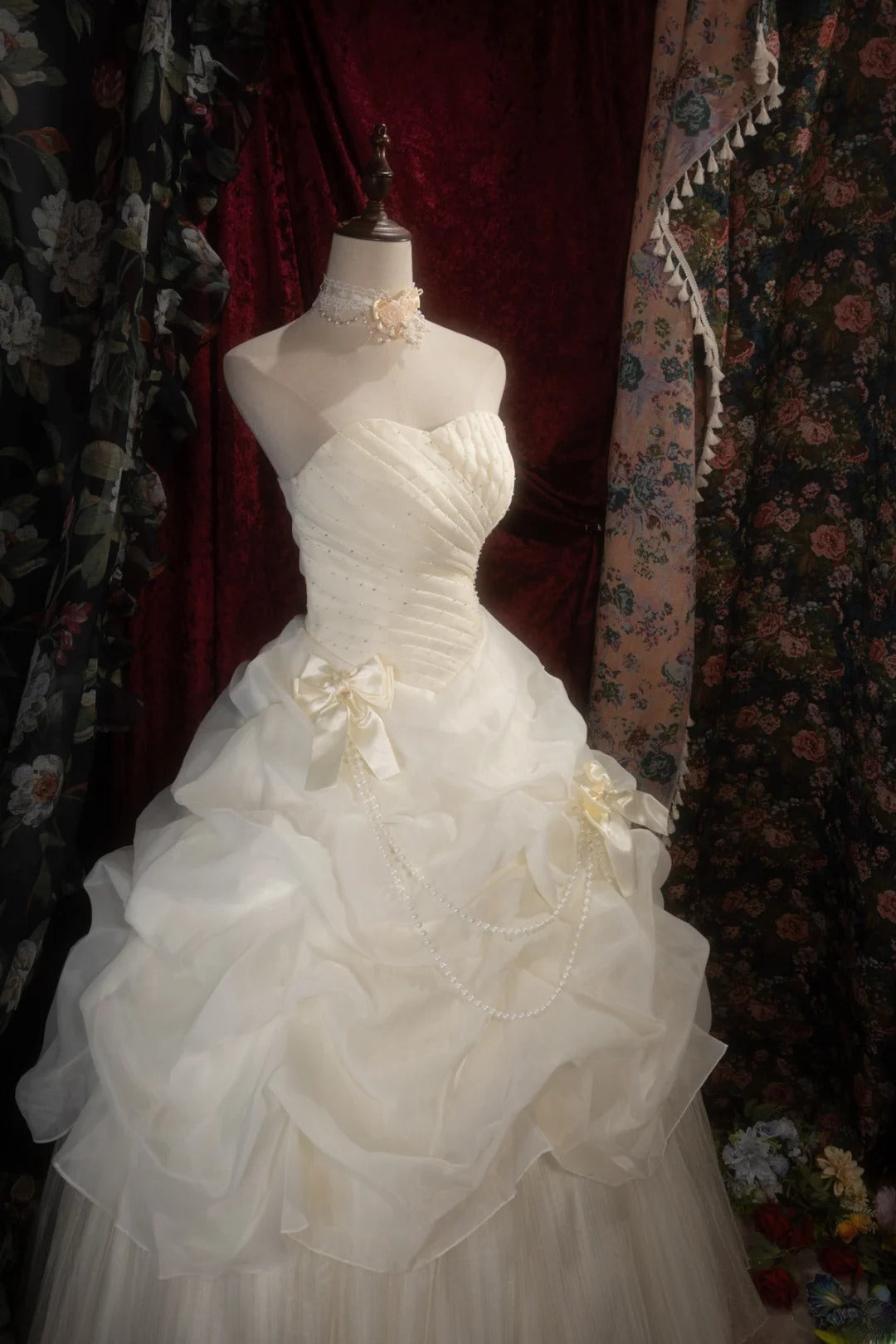 Dreamy Princess Ball Gown Formal Events Sweetheart Cream Organza Quince Dress Quinceanera Dresses Birthday Outfits RB8277