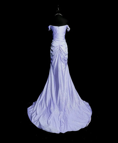 Sparkly Prom Dresses Mermaid Off The Shoulder Lilac Sequin Long Party Dress Formal Outfits RB5945