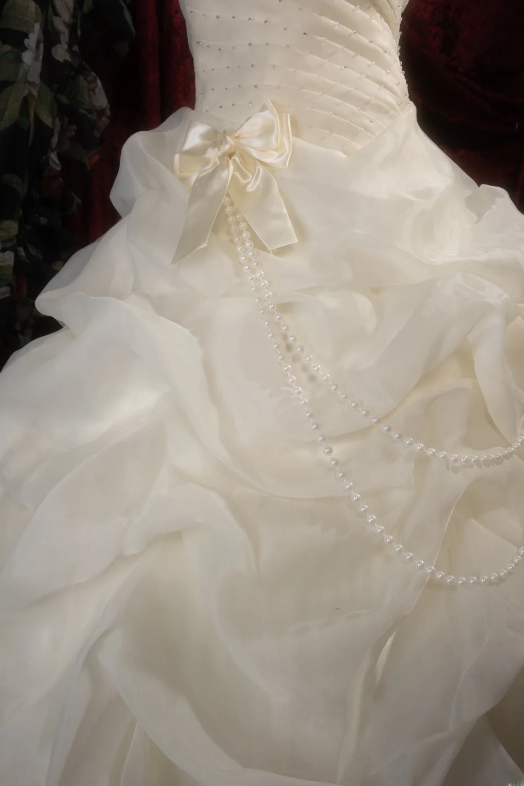 Dreamy Princess Ball Gown Formal Events Sweetheart Cream Organza Quince Dress Quinceanera Dresses Birthday Outfits RB8277