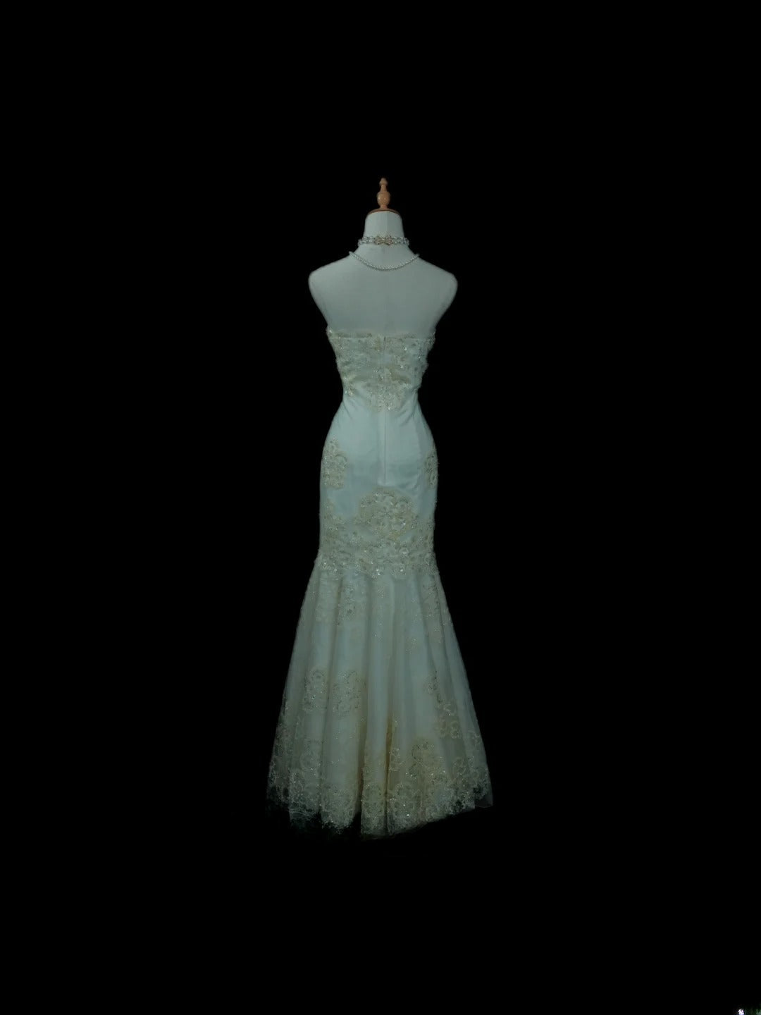 Vintage Princess Wedding Dress Mermaid Strapless White With Appliques Brides Gown Long Bridal Dress RB5797