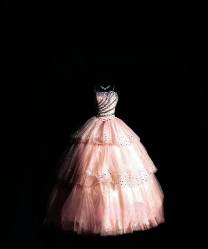 Cute Ball Gown Spaghetti Straps Blush Pink Long Quinceañera Dress Moda 2000 15 Quinceanera Dresses Ideas Sweet 16 Outfits RB7118