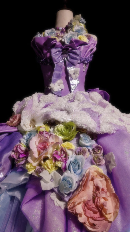 Sweet 16 Dress Lilac Sweetheart Ball Gown With 3D Flowers Tiered Layers Sweet Sixteen Dress RB9933