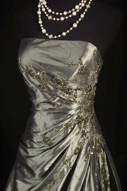 Robes de bal rétro pour femmes, robes de cocktail bustier ornées de perles et de dentelle, tenues longues années 90 pour dîner de remise de diplômes, robes de bal de fin d'année AS138