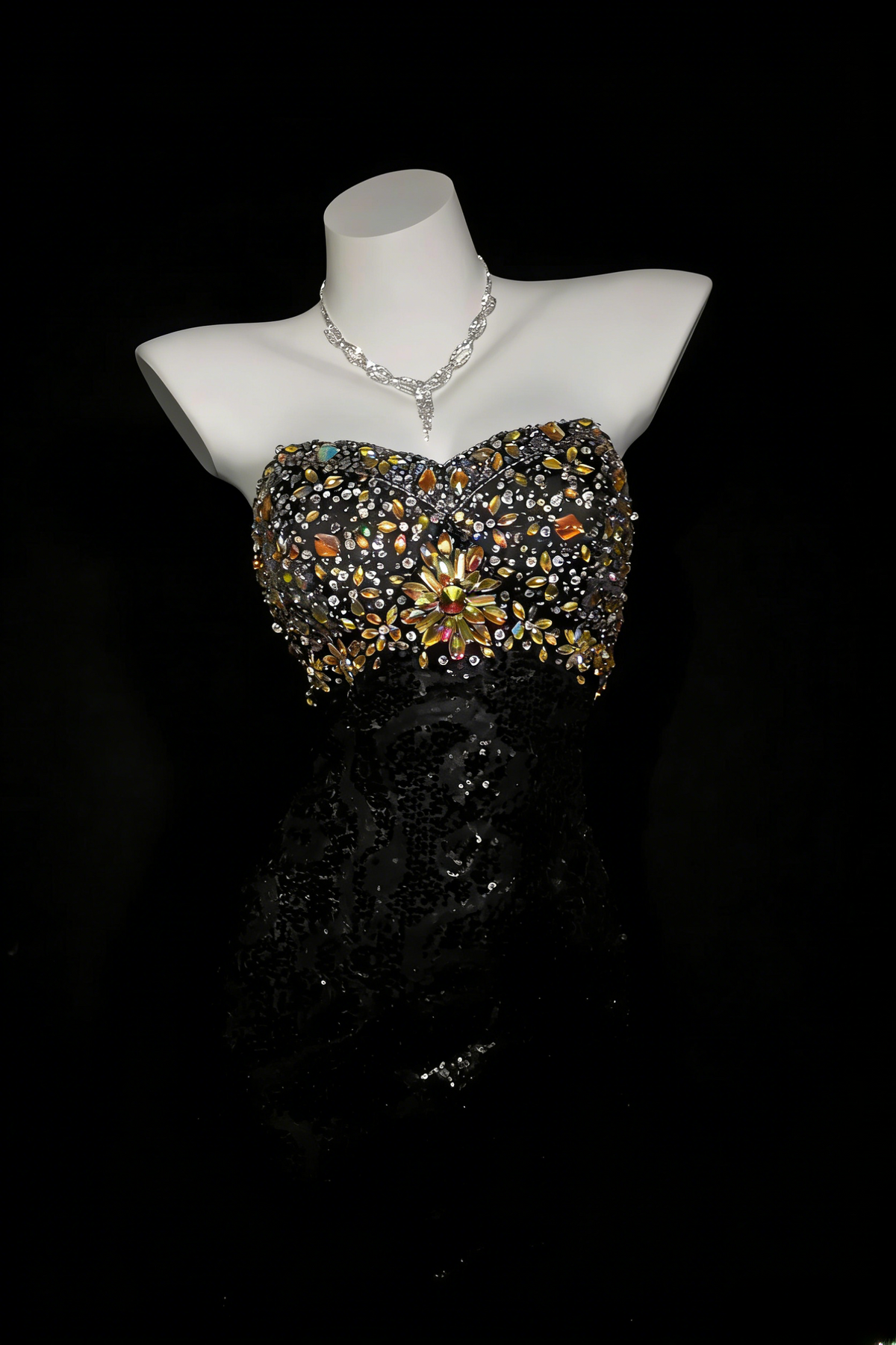 Black Prom Dress Mermaid Sweetheart Organza With Beading Floor Length Formal Party Gown RB9934