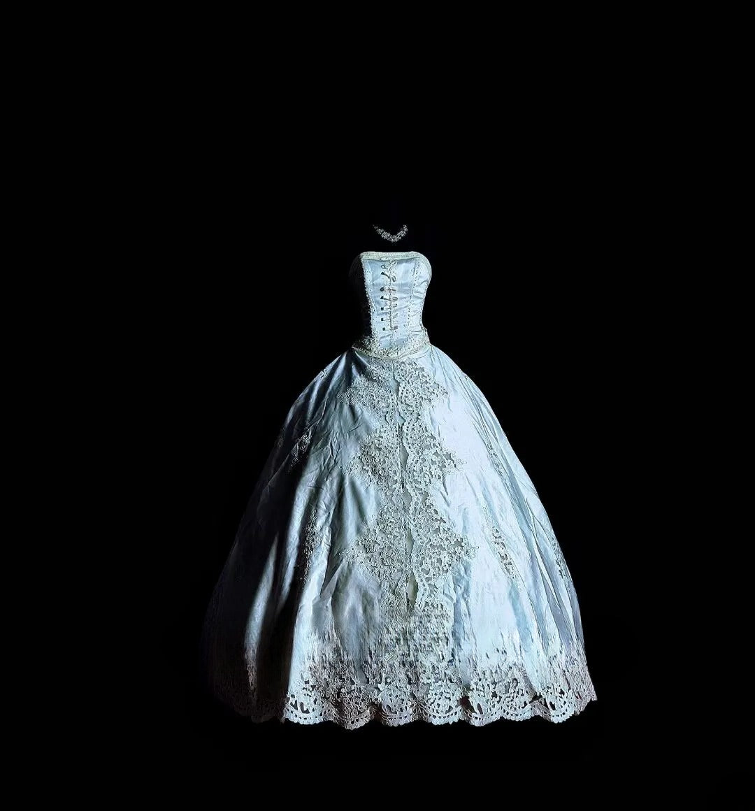 Cute Ball Gown Strapless Light Sky Blue Long Quinceañera Dress Moda 2000 15 Quinceanera Dresses Ideas Sweet 16 Outfits RB7120