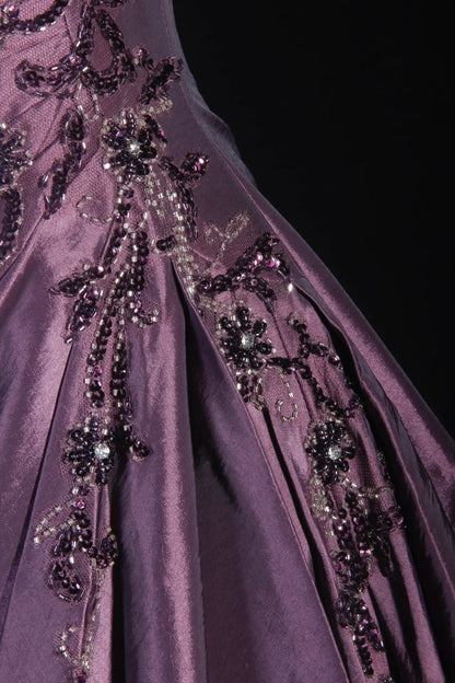 Retro-Ballkleider für Damen, trägerloses Cocktailkleid mit Perlen und Cape im 90er-Jahre-Stil, lila, langes Abendkleid, Abschlussballkleid AS143
