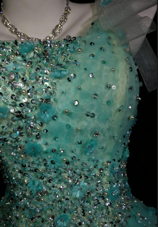 Sweet 16 Dress Blue One Shoulder Tulle Ball Gown With Beading Sweet Sixteen Dress RB9939