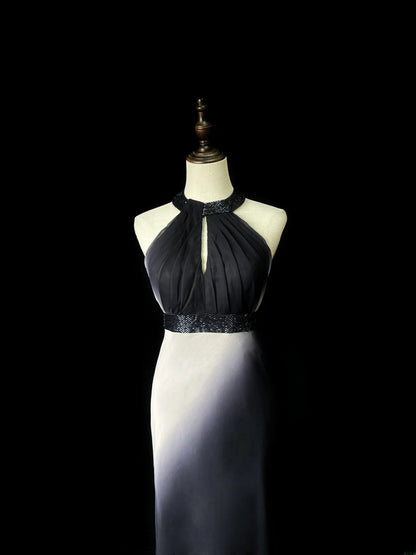 Modest Prom Dresses Mermaid High Neck Black Tie Dress With Ruffled Long Formal Outfits RB5954