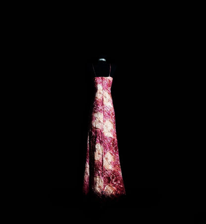 Vintage Mermaid Spaghetti Straps Pink Lace Prom Dress Formal Dress Party Dresses RB7124