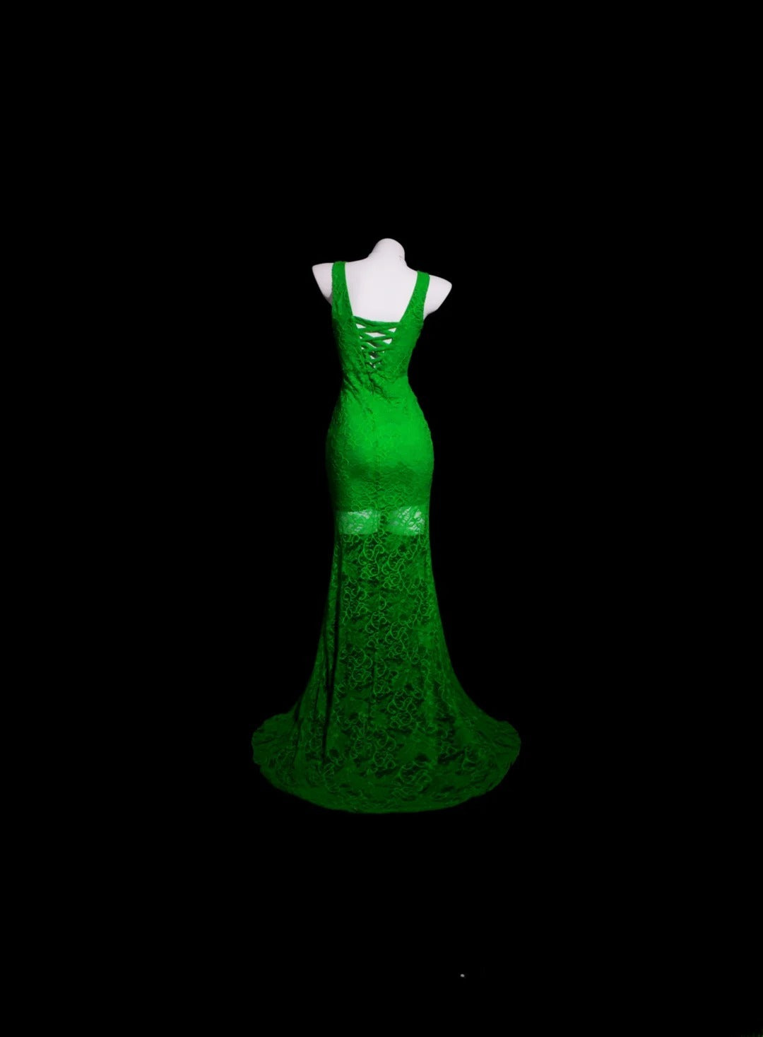 Green Prom Dress Inspo Mermaid V Neck Lace Slit Modest Long Formal Party Gown RB9941
