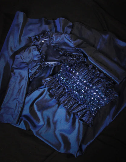Retro-Stil der 70er und 60er Jahre: A-Linien-Kleid, trägerlos, marineblau mit Strasssteinen, ärmellos, langes Ballkleid, Abendkleid, Partykleid AS146