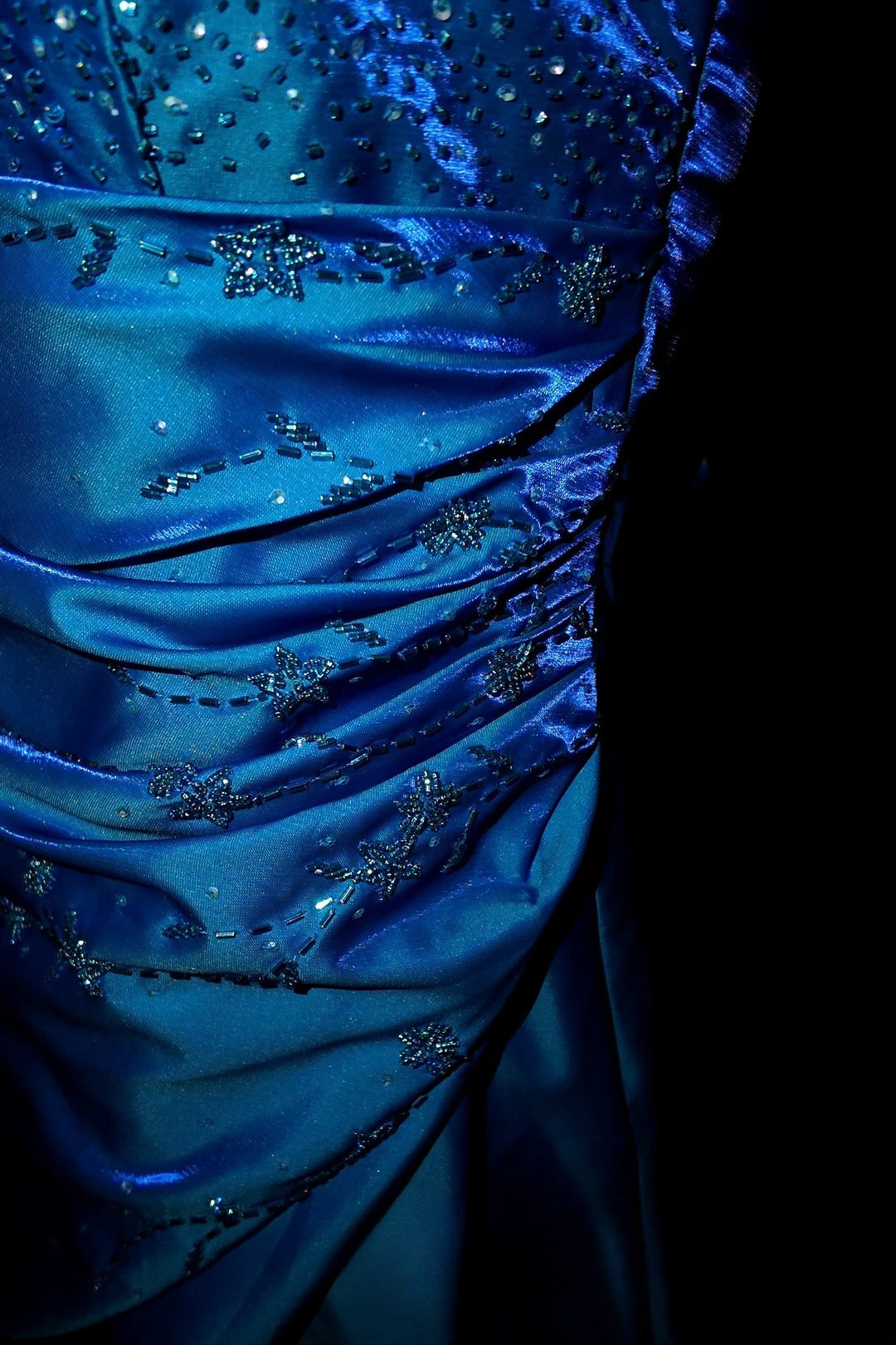 Blue Prom Dress Ball Gown Strapless With Beading Floor Length Formal Party Gown RB9943