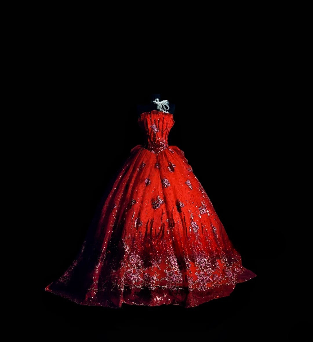 Cute Ball Gown Strapless Red Tulle Long Quinceañera Dress Moda 2000 15 Quinceanera Dresses Ideas Sweet 16 Outfits RB7128