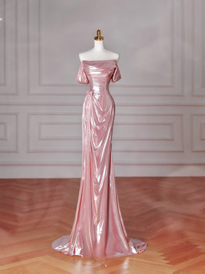 Sexy Mermaid Off The Shoulder Pink Sequin Prom Dress Inspiration Long Party Formal Prom Dresses AU193