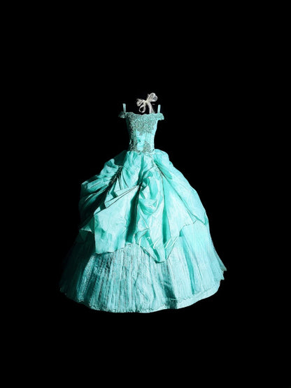 Cute Ball Gown Straps Blue Tulle Long Quinceañera Dress Moda 2000 15 Quinceanera Dresses Ideas Sweet 16 Outfits RB7130
