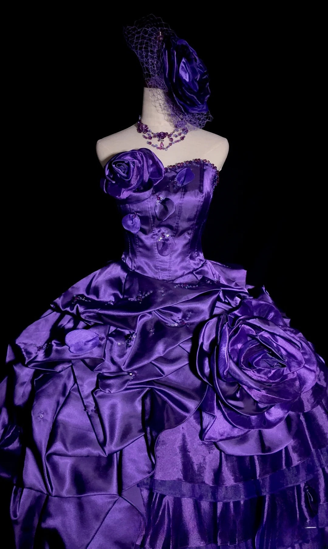 Sweet 16 Dress Purple Strapless Sleeveless Ball Gown With Tiered Layers Sweet Sixteen Dress RB9948