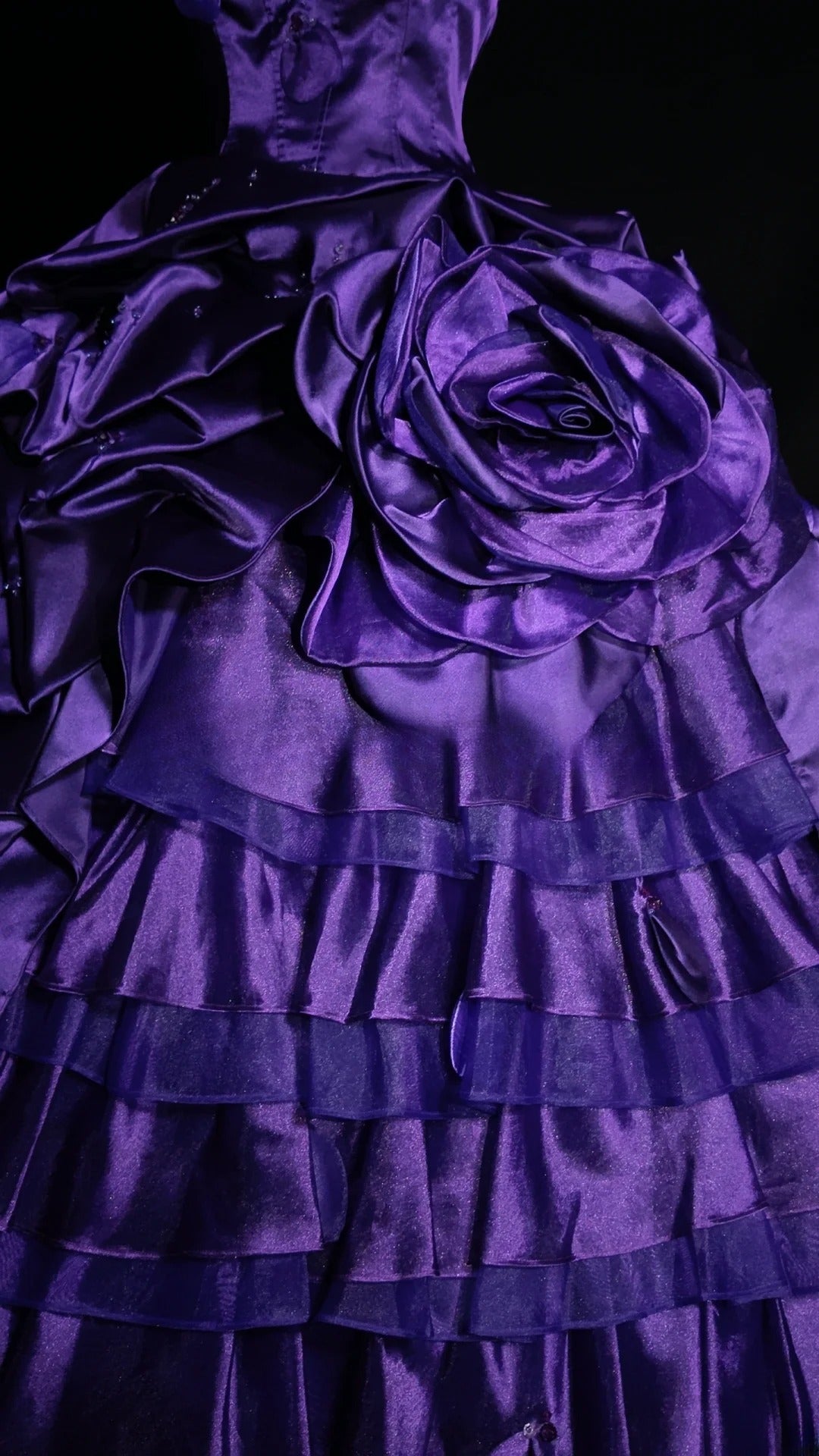 Sweet 16 Dress Purple Strapless Sleeveless Ball Gown With Tiered Layers Sweet Sixteen Dress RB9948