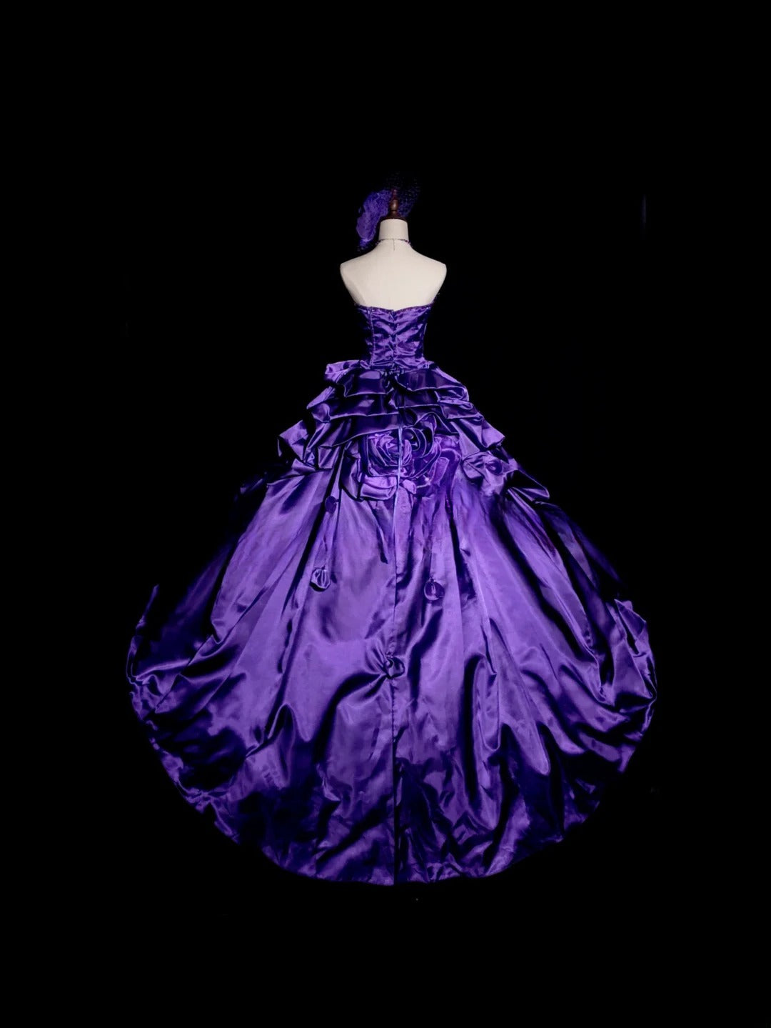 Sweet 16 Dress Purple Strapless Sleeveless Ball Gown With Tiered Layers Sweet Sixteen Dress RB9948