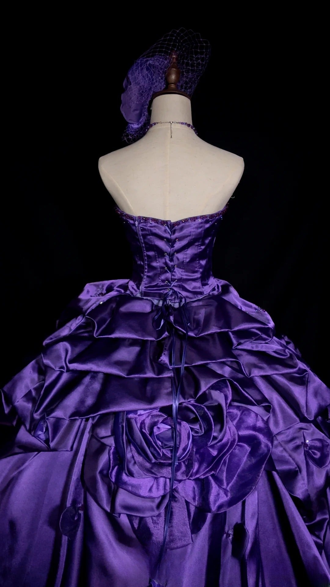 Sweet 16 Dress Purple Strapless Sleeveless Ball Gown With Tiered Layers Sweet Sixteen Dress RB9948
