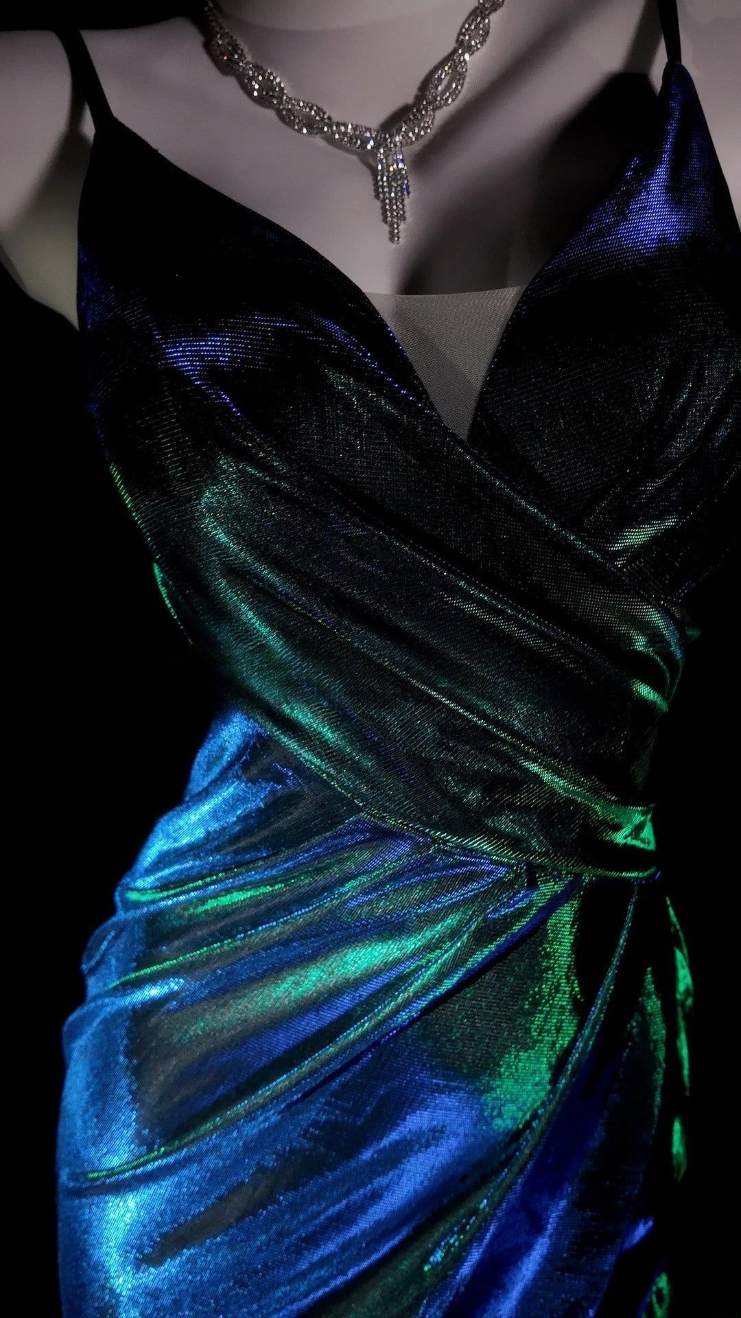 Blue Prom Dress Inspo Mermaid Spaghetti Straps Satin With Slit Modest Long Formal Party Gown RB9950