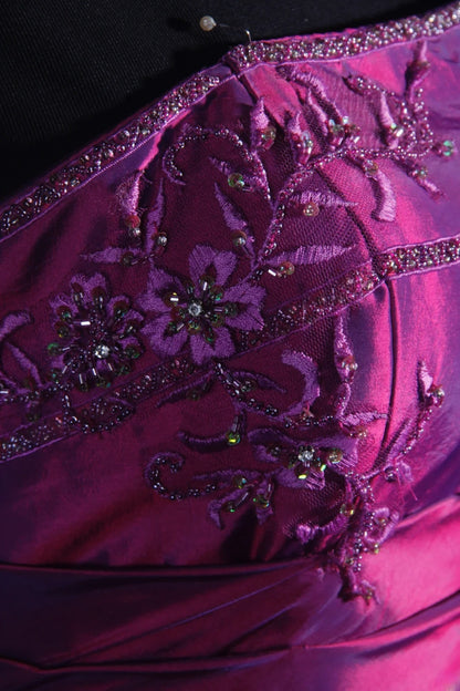 Vintage-Ballkleid, trägerloses, lilafarbenes Abendkleid im Stil der 1950er Jahre – ein beeindruckendes langes Abendkleid für Partys und festliche Anlässe (AS160).