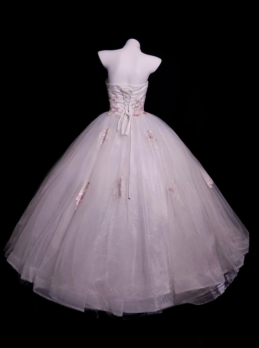 Sweet 16 Dress Sweetheart Tulle Pink Appliques Sleeveless Ball Gown With Beading Sweet Sixteen Dress RB9953