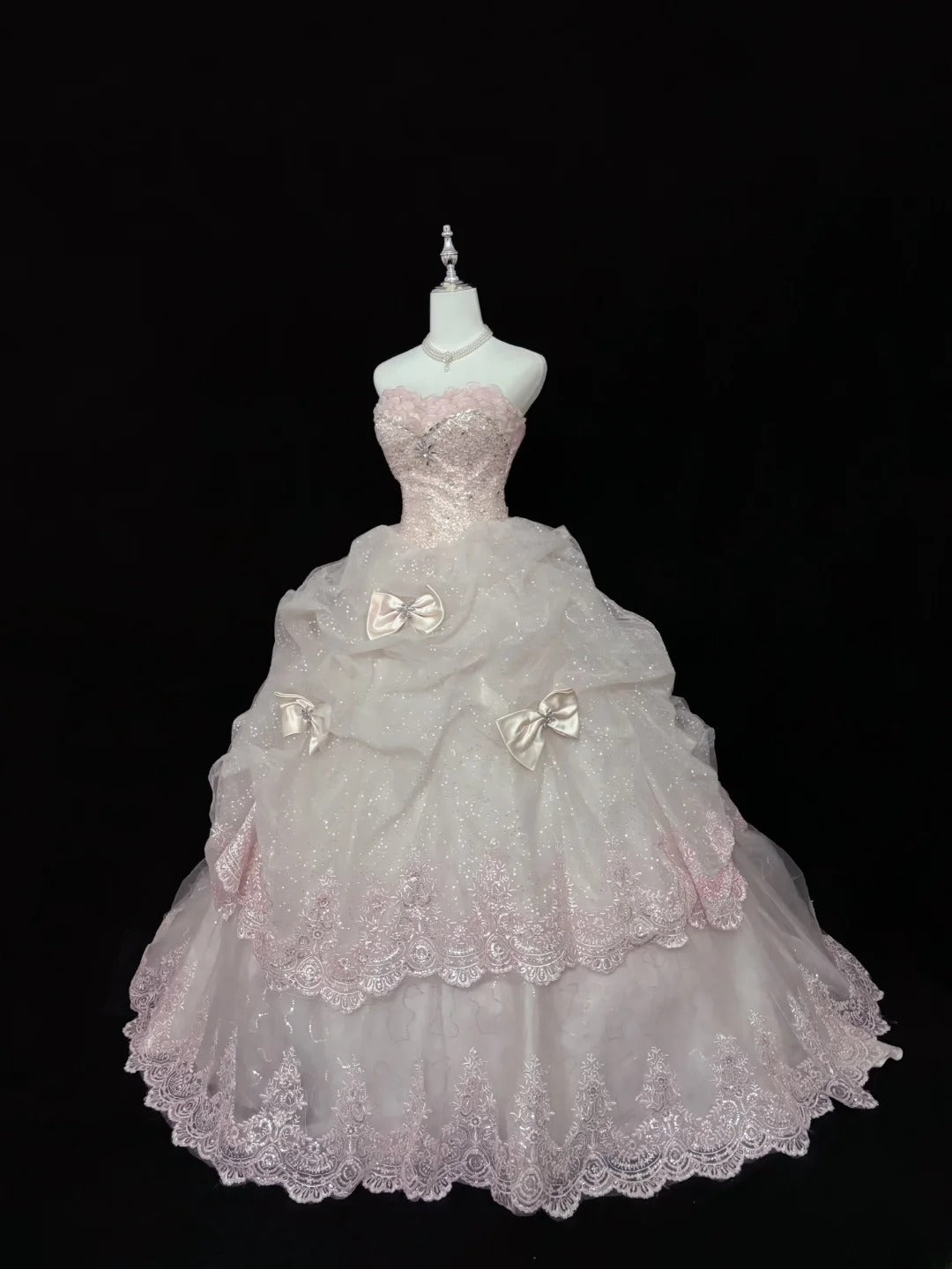 Cute Ball Gown Sweetheart Pink With Appliqued Long Quince Dress Voluminous Sweet 16 Sweet Sixteen Outfits Vestido de 15 RB7541