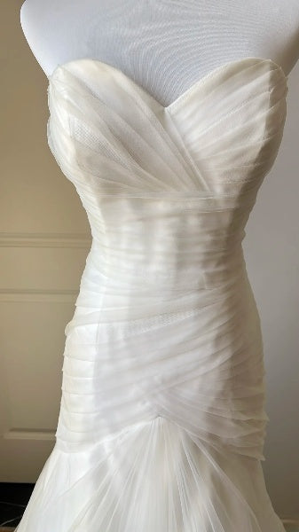 Chic Wedding Dress Mermaid Sweetheart White Tulle With Ruffled Summer Bridal Gown RC0526