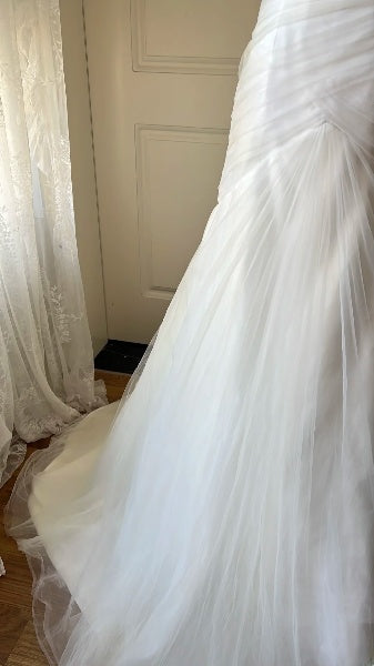 Chic Wedding Dress Mermaid Sweetheart White Tulle With Ruffled Summer Bridal Gown RC0526
