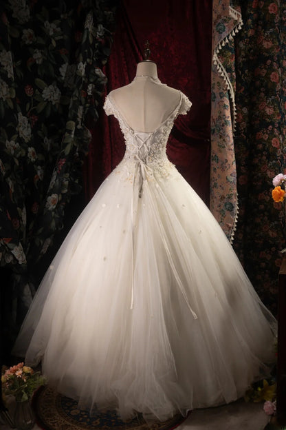 Dreamy Princess Ball Gown Formal Events Scoop Ivory With Beading Quince Dress Quinceanera Dresses Birthday Outfits RB8298