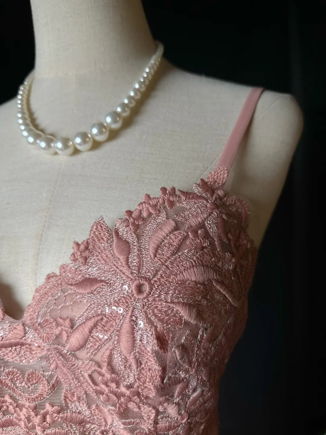 Vintage Prom Dresses A line Spaghetti Strap Pink Chiffon Lace Long Party Gown Formal Outfits RB5972