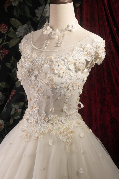 Dreamy Princess Ball Gown Formal Events Scoop Ivory With Beading Quince Dress Quinceanera Dresses Birthday Outfits RB8298