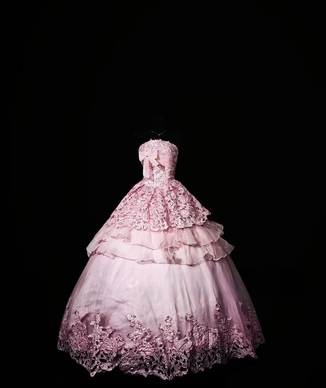 Modest Ball Gown Strapless Pink Lace Long Quinceañera Dress Moda 2000 15 Quinceanera Dresses Ideas Sweet 16 Outfits RB7149
