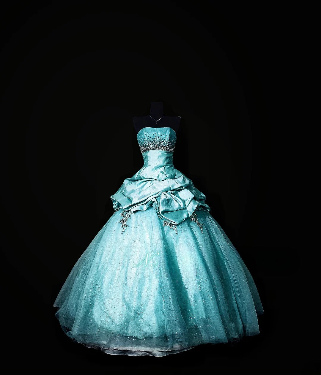 Modest Ball Gown Strapless Blue Tulle Long Quinceañera Dress Moda 2000 15 Quinceanera Dresses Ideas Sweet 16 Outfits RB7150