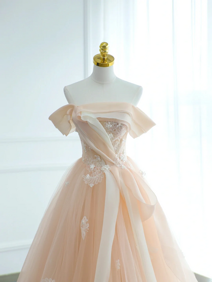 Robe de bal unique à épaules dénudées rose poudré ornée de perles, longue, pour quinceañera, Sweet 15 ou 16 ans, AS168