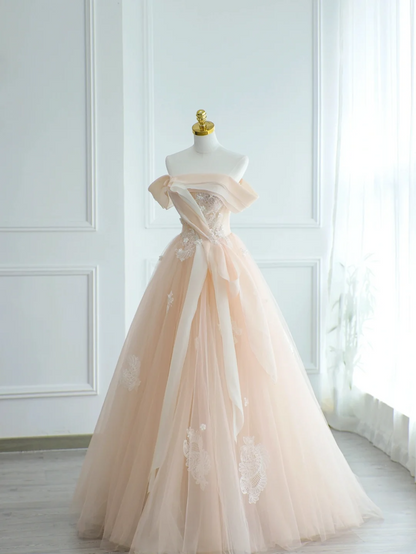 Robe de bal unique à épaules dénudées rose poudré ornée de perles, longue, pour quinceañera, Sweet 15 ou 16 ans, AS168