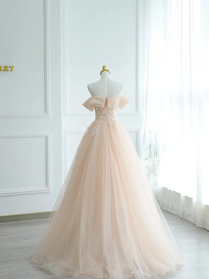 Robe de bal unique à épaules dénudées rose poudré ornée de perles, longue, pour quinceañera, Sweet 15 ou 16 ans, AS168