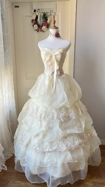 Elegantes langes Sweet-16-Kleid mit herzförmigem Ausschnitt, gelbes Ballkleid, Festkleid für den sechzehnten Geburtstag, RC0533