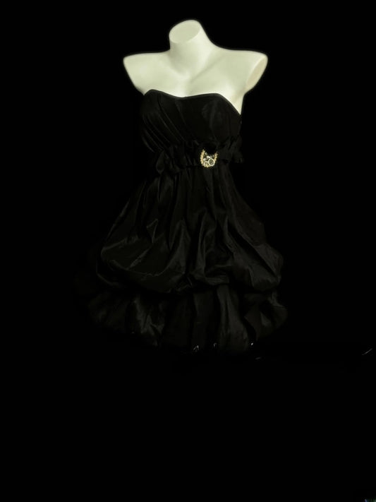Vintage Ballkleid Trägerloses kleines Schwarzes 80er Jahre Abiball Mini Abschlussfeier Hoco Kleider Kurz Senioren Geburtstag Homecoming Outfits RB3604