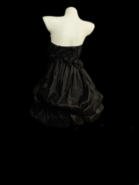 Vintage Ballkleid Trägerloses kleines Schwarzes 80er Jahre Abiball Mini Abschlussfeier Hoco Kleider Kurz Senioren Geburtstag Homecoming Outfits RB3604
