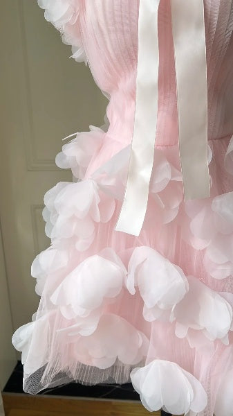 Hoco Dress Ball Gown Strapless Pink Tulle Short Homecoming Birthday Party Dress RC0536