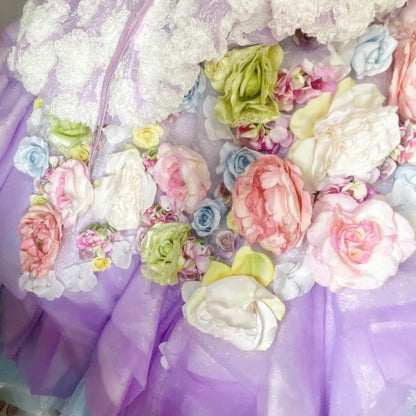 Cute Sweet 16 Dress Lilac Sweetheart Ball Gown With 3D Flowers Tiered Layers Sweet Sixteen Dress RB9964