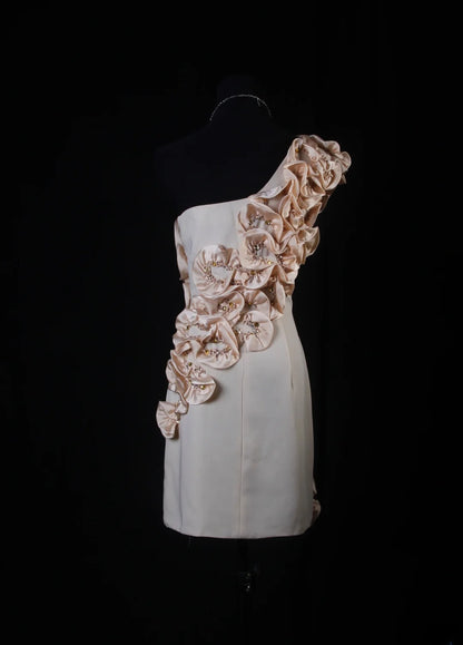 Robe fourreau chic asymétrique à une épaule, robe courte pour un 16e anniversaire, robe de bal de promo, robe de cocktail AS175