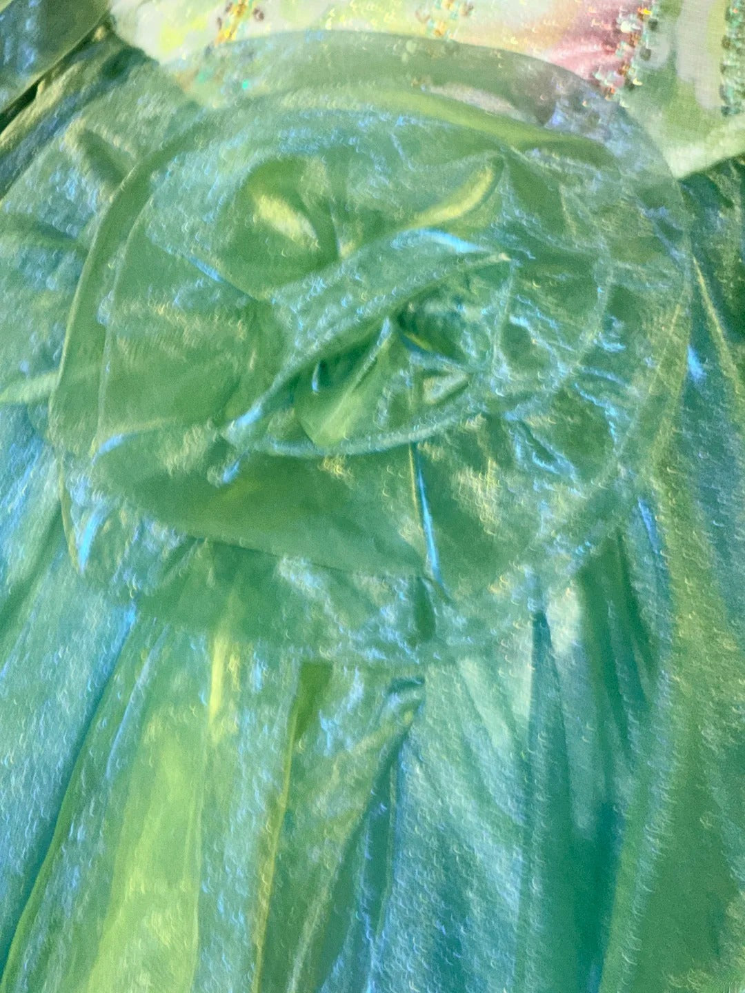 Prinzessin Ballkleid Trägerlos Grün Tüll Lang Mit 3D-Blumen Korsett Eng Anliegend Sweet 16 Kleider Siebzehn Quince Kleid RB3609