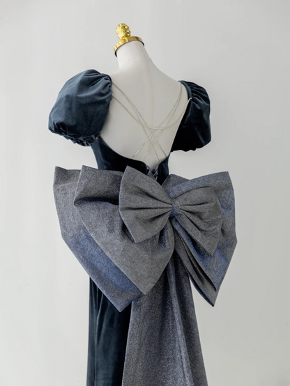 Robe de bal sirène sexy à fines bretelles en velours bleu marine, style tendance pour adolescentes, robe de soirée, robe de bal AS180