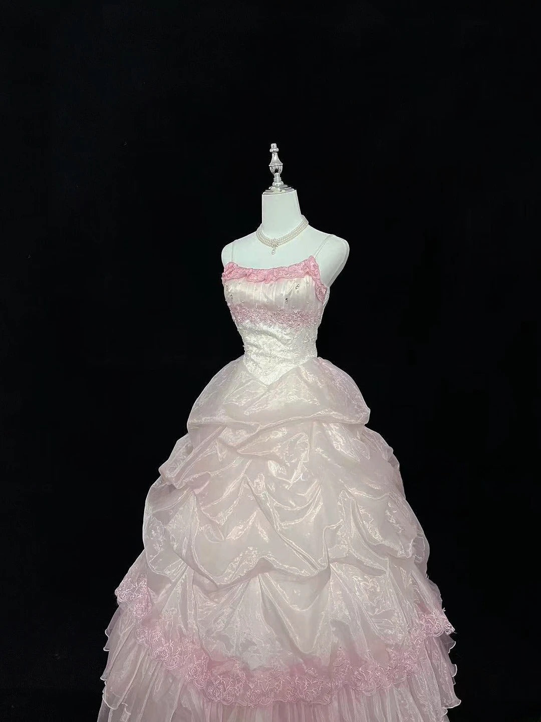 Cute Ball Gown Spaghetti Straps With Lace Long Prom Dress Voluminous Sweet 16 Sweet Sixteen Outfits Vestido de 15 RB7583