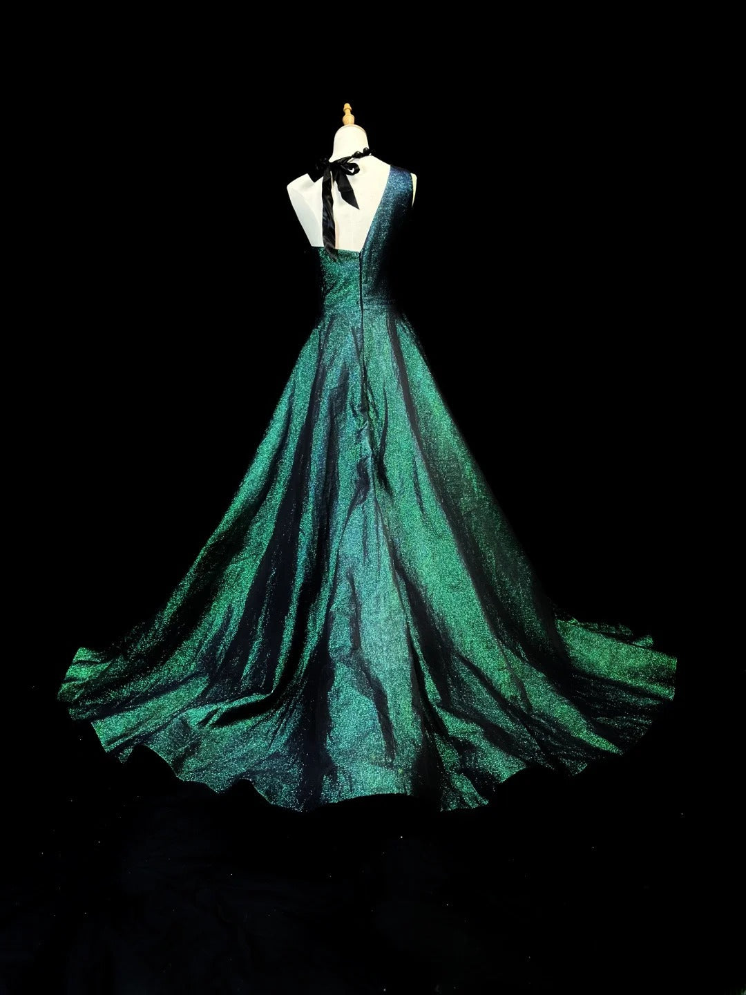 Vintage 80s Prom Dresses A line One Shoulder Green Sequin Long Party Gown Formal Outfits RB5994